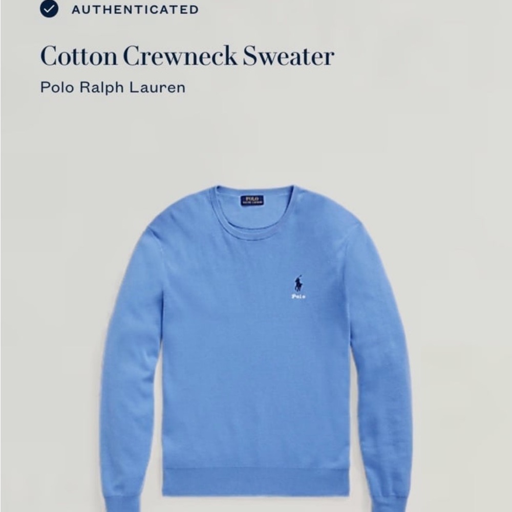 Polo by Ralph Lauren Blue Cotton Crewneck Sweater